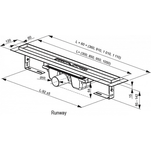 Душевой канал Ravak Runway OZ X01622, 75 см