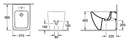 Биде напольное Villeroy &amp; Boch Venticello 4412 00 01 alpin
