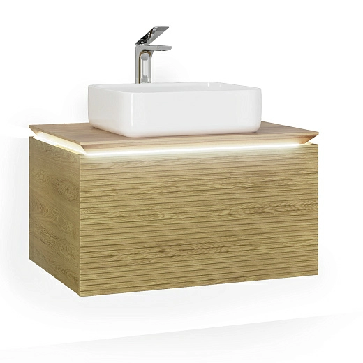Тумба под умывальник Jorno Karat 80 подвесной бук светлый Тумба под умывальник Jorno Karat 80 подвесной бук светлый
