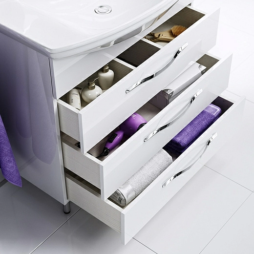 Тумба напольная Aqwella Аллегро 80 под умывальник белая (3 ящика)