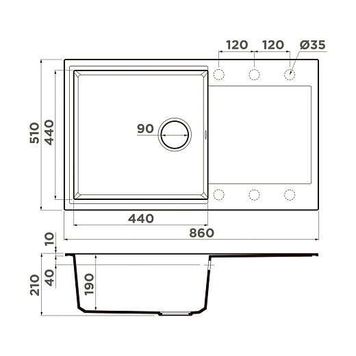Кухонная мойка Omoikiri Daisen 86-SA Artgranit/бежевый