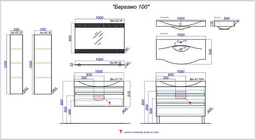 Зеркало с подсветкой Aqwella Bergamo 80 см Ber.02.08