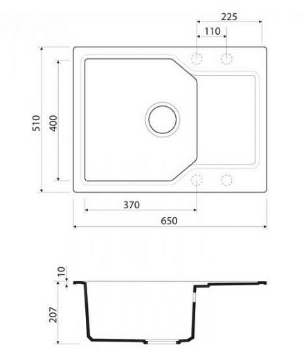 Мойка кухонная Omoikiri Yonaka 65-BE artgranit/ваниль 4993342