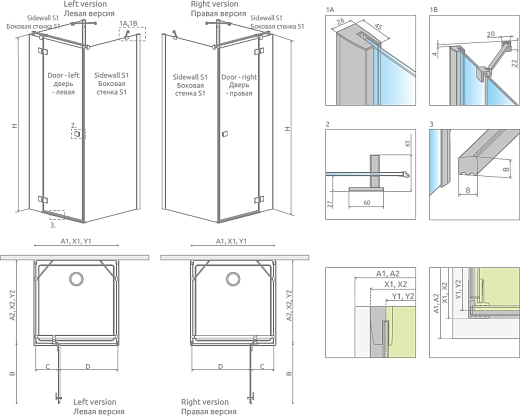 Душевая дверь Radaway Essenza New Black KDJ+S 100L