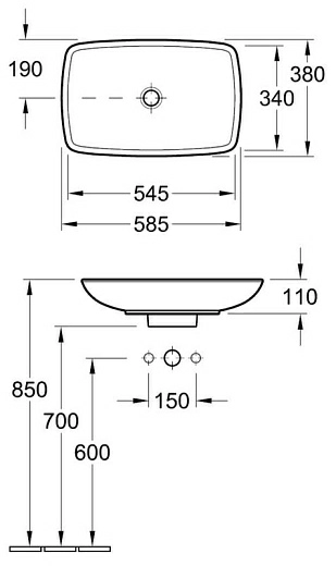 Раковина Villeroy &amp; Boch Loop &amp; Friends 5154 00 R1 alpin