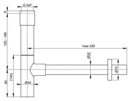Сифон для раковины AlcaPlast A402 Сифон для раковины AlcaPlast A402