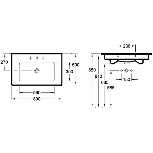 Умывальник Villeroy&Boch Venticello 41048L01 80x50