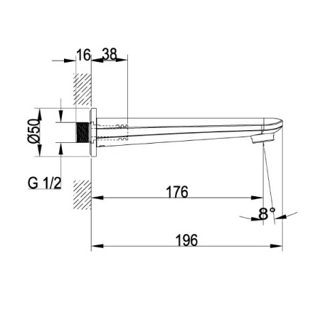 Излив для ванны Villeroy&Boch O.novo Start, TVT10550511061 Излив для ванны Villeroy&Boch O.novo Start, TVT10550511061
