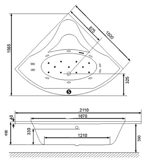 Акриловая ванна Excellent Glamour 150x150