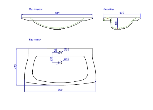 Раковина Aqwella Symphony 900 Sim.09.04.D
