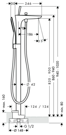 Смеситель Hansgrohe PuraVida 15473000 для ванны с душем