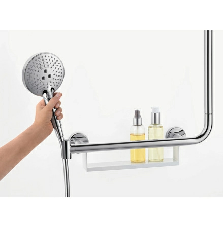 Штанга для душа Hansgrohe Unica Comfort 110 см, 26404400, левосторонняя, белый/хром Штанга для душа Hansgrohe Unica Comfort 110 см, 26404400, левосторонняя, белый/хром