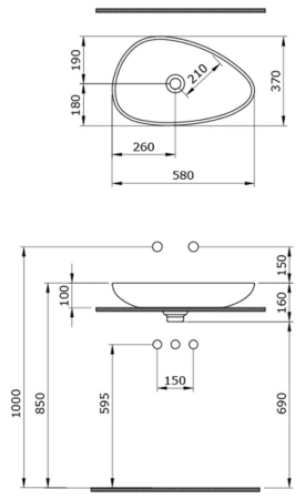 Раковина Bocchi Etna 1114-026-0125, желтая
