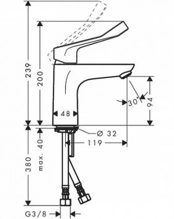 Смеситель Hansgrohe Focus Care 100 31915000 для раковины
