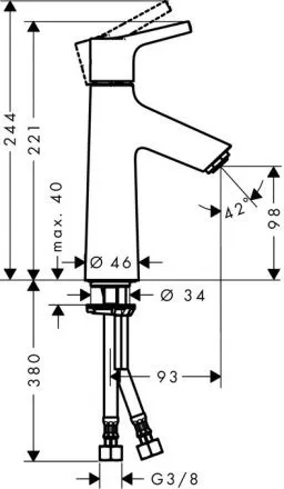 Смеситель Hansgrohe Talis S 100 72025000 для раковины, LowFlow