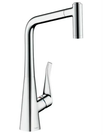 Смеситель Hansgrohe Metris 14820800, для кухни с выдвижным изливом, цвет сталь