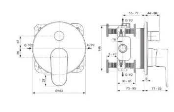 Смеситель для ванны/душа Ideal Standard CERAFINE O A7350SI