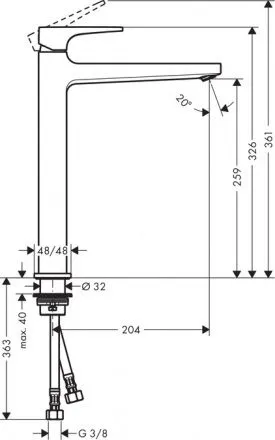 Смеситель Hansgrohe Metropol 260 74512000 для раковины
