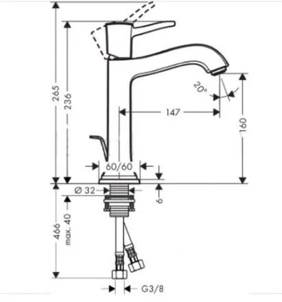 Смеситель Hansgrohe Metropol Classic 31302000 для раковины, хром