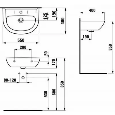 Умывальник Laufen Pro 814951 55x40