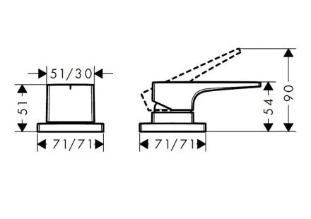 Смеситель Hansgrohe Metropol 74548000 для ванны