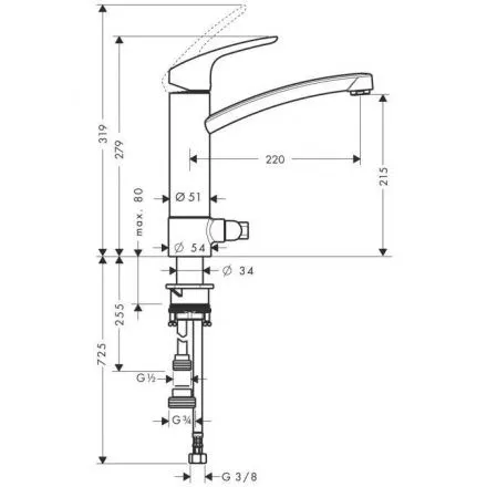 Смеситель Hansgrohe Focus 31803000 220 для кухонной мойки