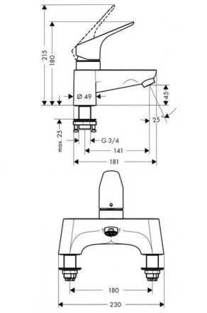 Смеситель Hansgrohe Focus 31523000 для ванны