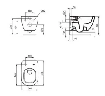 Унитаз подвесной Ideal Standard TESI, T4932V3