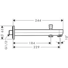 Излив Hansgrohe Metris S для ванны, 31416000