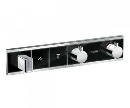 Смеситель для душа Hansgrohe RainSelect 15355600, 2 потребителя, термостатический, черный/хром