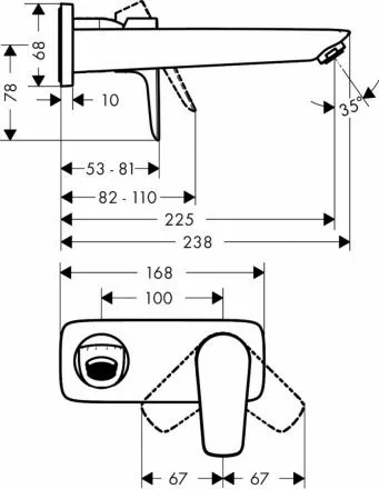 Смеситель Hansgrohe Talis E 71734140 для раковины, бронза матовый