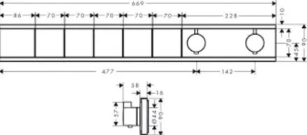 Смеситель для душа Hansgrohe RainSelect 15382670, 4 потребителя, термостатический, черный матовый