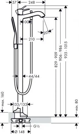Смеситель Hansgrohe Metropol Classic 31445000 для ванны, хром