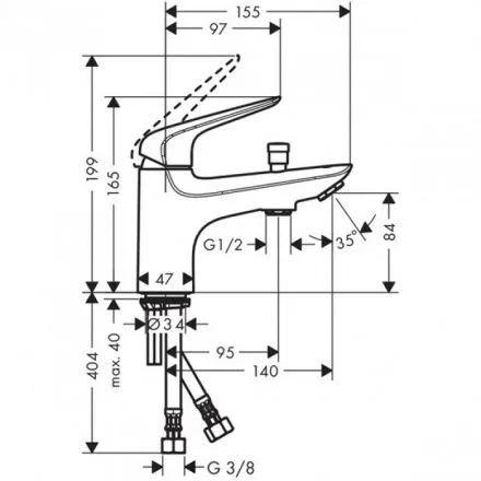 Смеситель для ванны Hansgrohe Novus 71324000