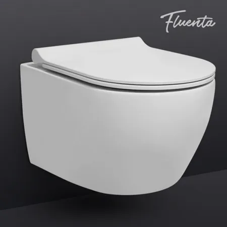 Унитаз подвесной Pestan Fluenta 49x35.5см Turbo 360°, с пневмокрышкой, 40013803 + 40013801