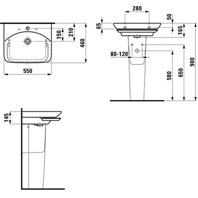 Раковина Laufen Palace 8107014001041 55x46 см