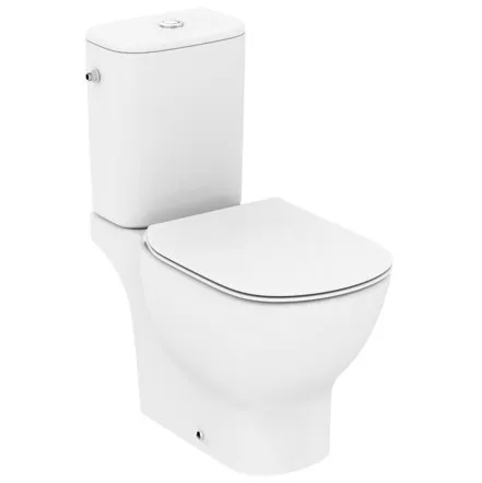 Унитаз напольный для монтажа с бачком матовый белый Silk White Ideal Standard TESI SILK WHITE технология AquaBlade, T0087V1