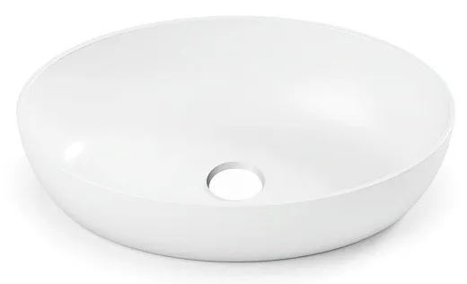 Умывальник Belux Турин 540 эллипс для столешницы solid surface белый матовый, 4810924284266