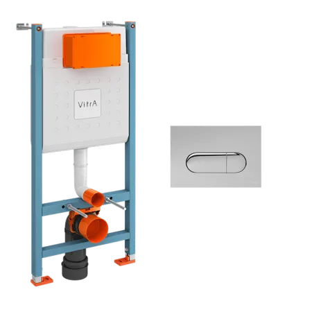 Инсталляция для унитаза VitrA V-Fix Core с кнопкой глянцевой хром, 800-1873
