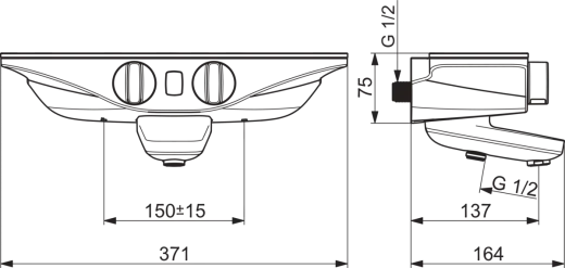 Смеситель для душа и ванны Oras Esteta Wellfit, с изливом, серый хром, 7542U-15