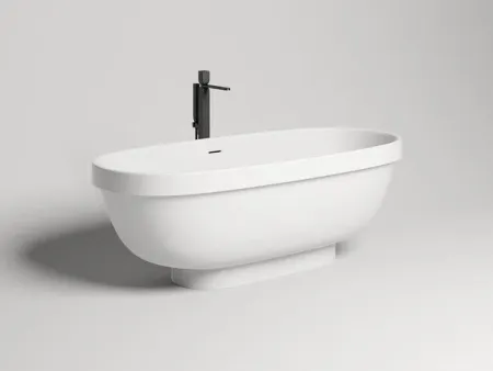 Ванна Salini Greca 103121MF, 180 х 80 см, из искусственного камня S-Stone, цвет белый матовый, покраска по RAL полностью