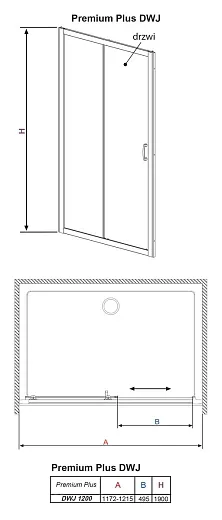Душевая дверь в нишу Radaway Premium Plus DWJ 33313-01 120 см 33313-01-08N