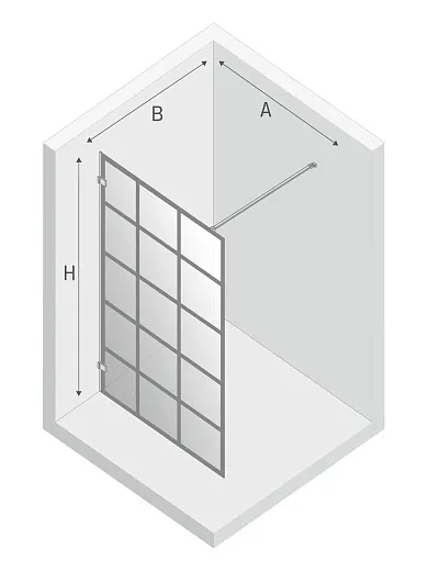 Душевая перегородка walk-in New Trendy AVEXA BLACK 70x200 (var 5)