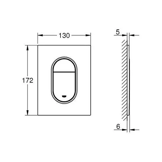 Кнопка для инсталляции Grohe Arena Cosmopolitan S 37 624 DC0, вертикальная, суперсталь