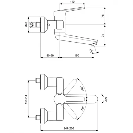 Смеситель для умывальника Ideal Standard CERAPLUS 2.0 BC111AA