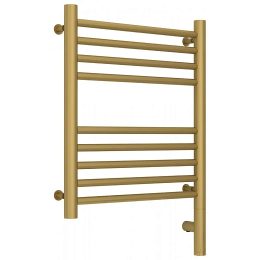 Полотенцесушитель электрический Сунержа Богема 3.0, высота 50 см, ширина 40 см, диммер слева/справа, цвет матовое золото, 032-5804-5040/032-5805-5040