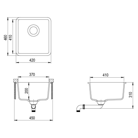 Мойка AquaSanita Arca SQA 101 111 W silica Мойка AquaSanita Arca SQA 101 111 W silica