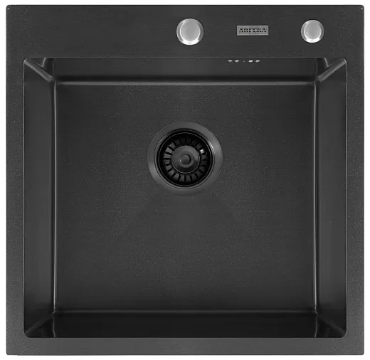 Мойка кухонная из нержавеющей стали ARFEKA ECO AR 500*500 BLACK PVD NANO