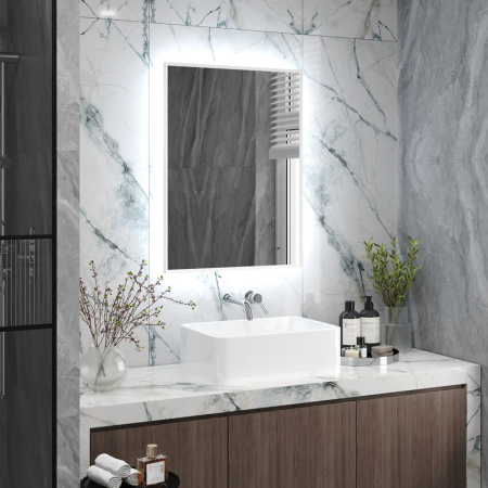 Зеркало Континент Meridian White 600х800 бесконтактный овальный сенсор (в углу под 45°), открытая подсветка, реверсивное крепление ЗЛП4033 Зеркало Континент Meridian White 600х800 бесконтактный овальный сенсор (в углу под 45°), открытая подсветка, реверсивное крепление ЗЛП4033