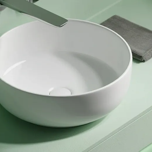 Умывальник Ceramicanova Taycan CN12003 37.5см сантехфарфор накладной белый, CN12003